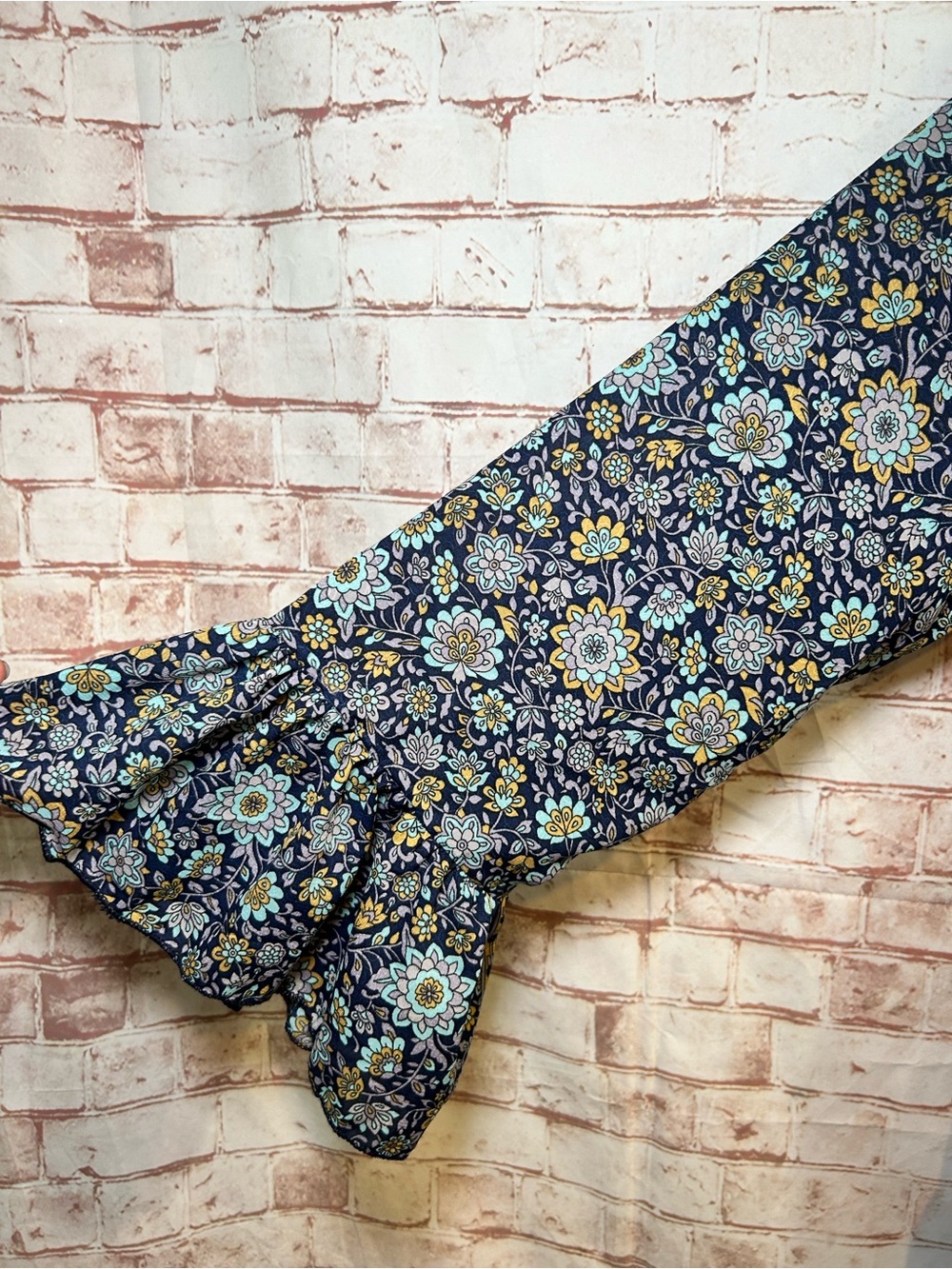 Anthro Boemo Blue Floral Tiered Boho Maxi Dress Size XL Prairie Cottagecore - Picture 6 of 6